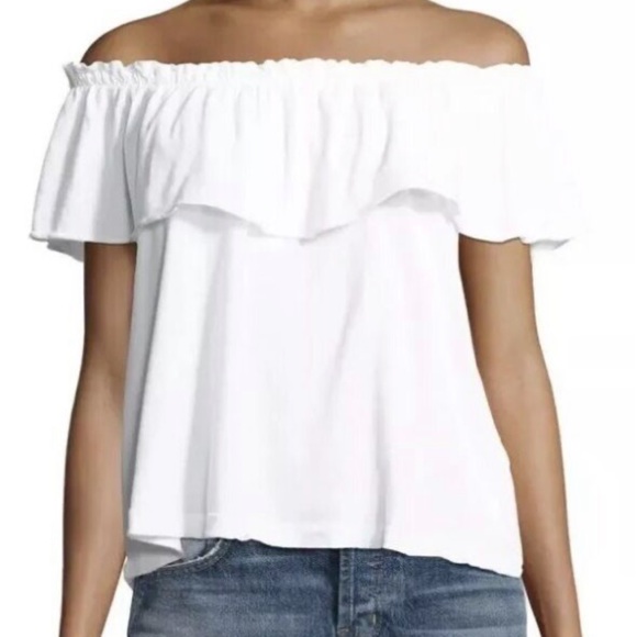 Current/Elliott Off the Shoulder Ruffle Top - Picture 1 of 2